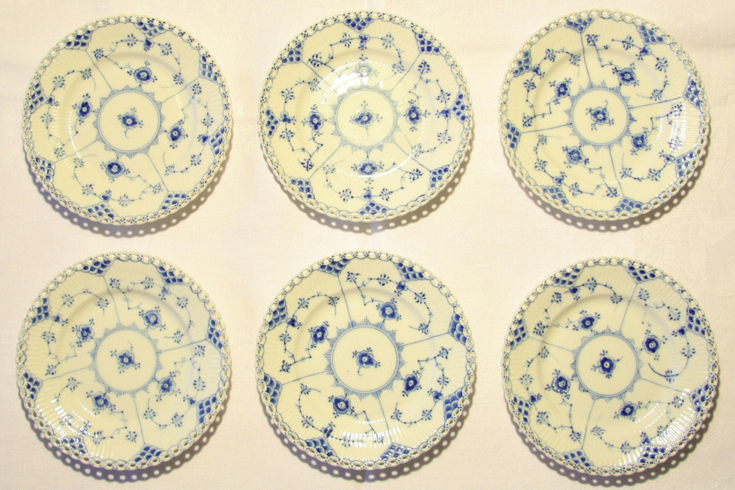 Royal Copenhagen Plates Denmark Blue Fluted Luncheon Bread 1st retailer Quality #180 Porcelain China