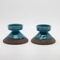 2 x JOHANNES ANDERSEN Blue Glazed Ceramic Candle Holders Mollaris.com 