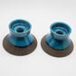 2 x JOHANNES ANDERSEN Blue Glazed Ceramic Candle Holders Mollaris.com 