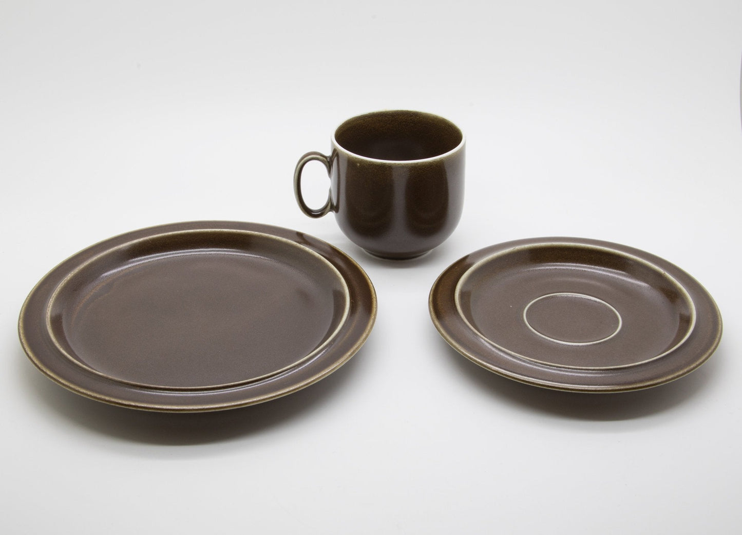 5 x SCHERZER Brown Stoneware Coffee Cup + Saucer + Dessert Plate Sets Mollaris.com 