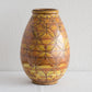 AKSEL SIGVALD NIELSEN Knabstrup Geometric Patterned Yellow Orange Glazed Ceramic Floor Vase Mollaris.com 