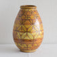 AKSEL SIGVALD NIELSEN Knabstrup Geometric Patterned Yellow Orange Glazed Ceramic Floor Vase Mollaris.com 