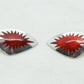 B. MARGOSSIAN Modernist Red Enamel Star Burst Clip-on Solid Sterling Silver (925S) Earrings Mollaris.com 