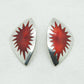 B. MARGOSSIAN Modernist Red Enamel Star Burst Clip-on Solid Sterling Silver (925S) Earrings Mollaris.com 