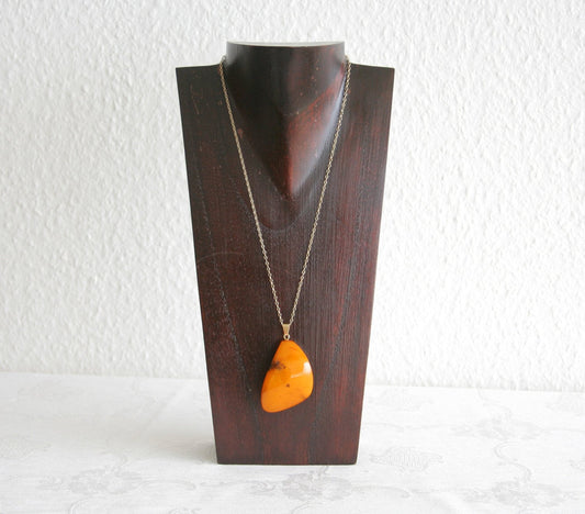 BALTIC AMBER Butterscotch Egg Yolk 20 gr Pendant on 14K Solid Gold (585) Chain Mollaris.com 