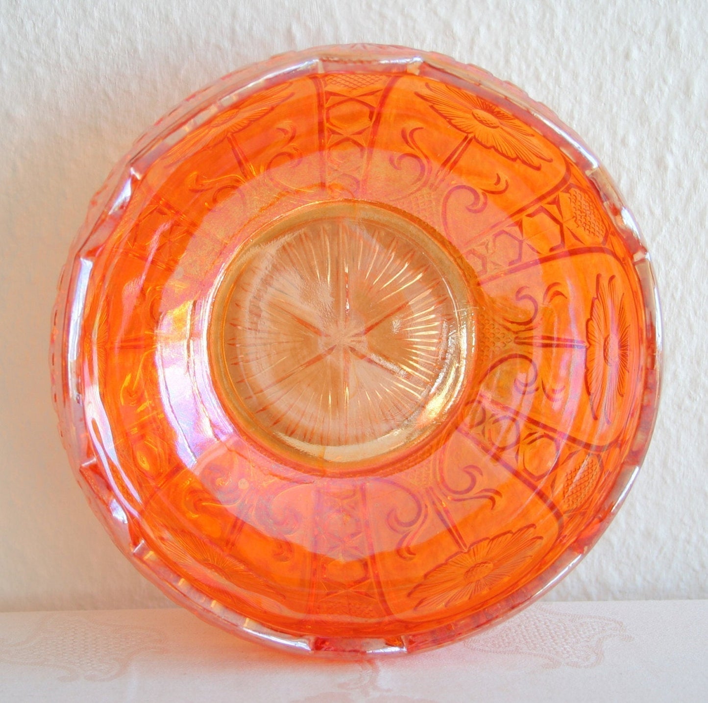 BROCKWITZ Carnival Glass Marigold ASTERS Bowl Rosebowl Mollaris.com 