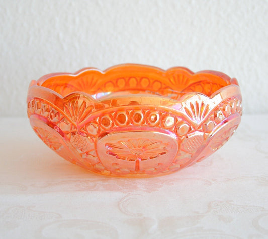 BROCKWITZ Carnival Glass Marigold ASTERS Bowl Rosebowl Mollaris.com 