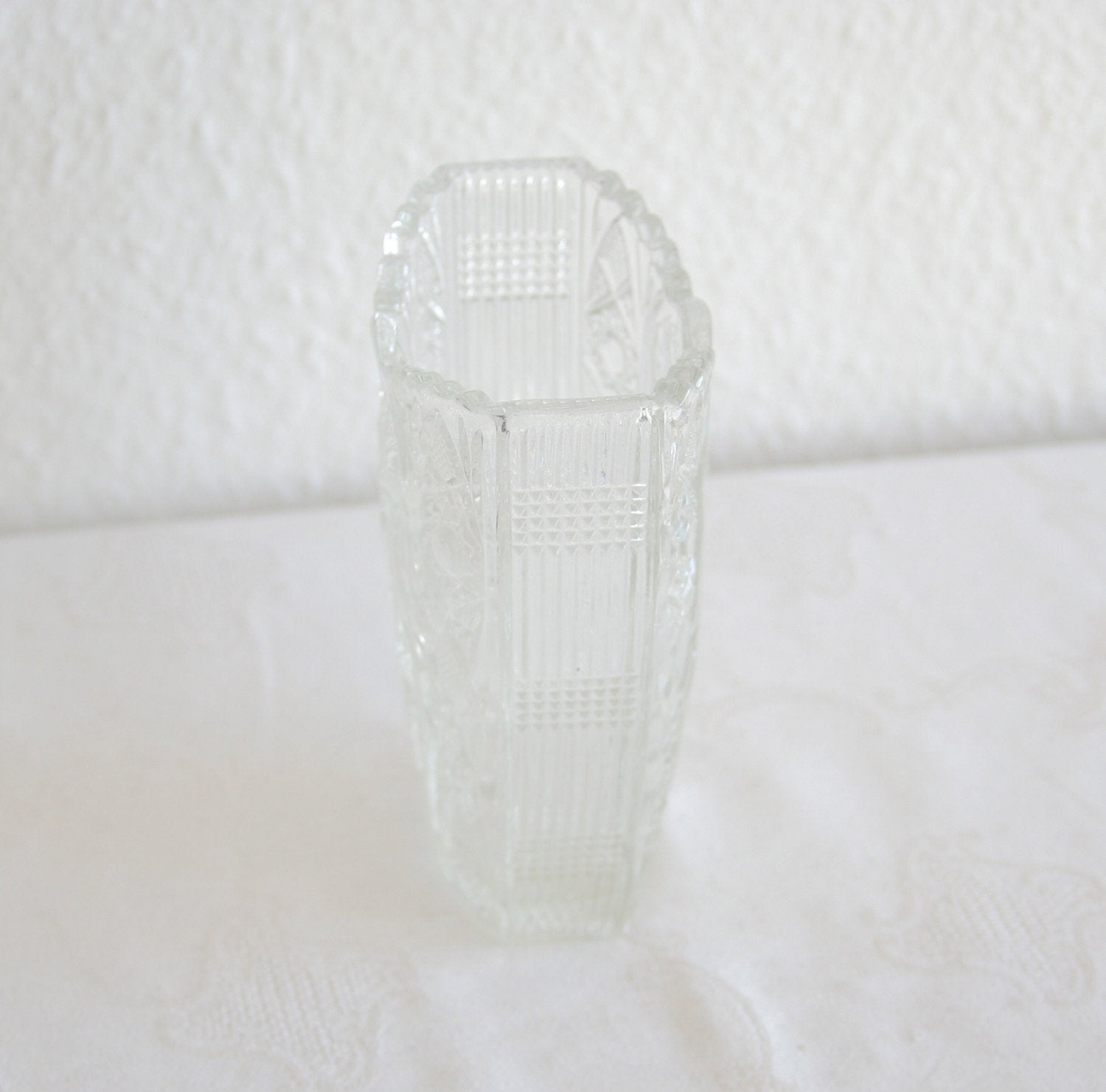 BROCKWITZ Rose Garden Clear Small Glass Letter Vase Mollaris.com 