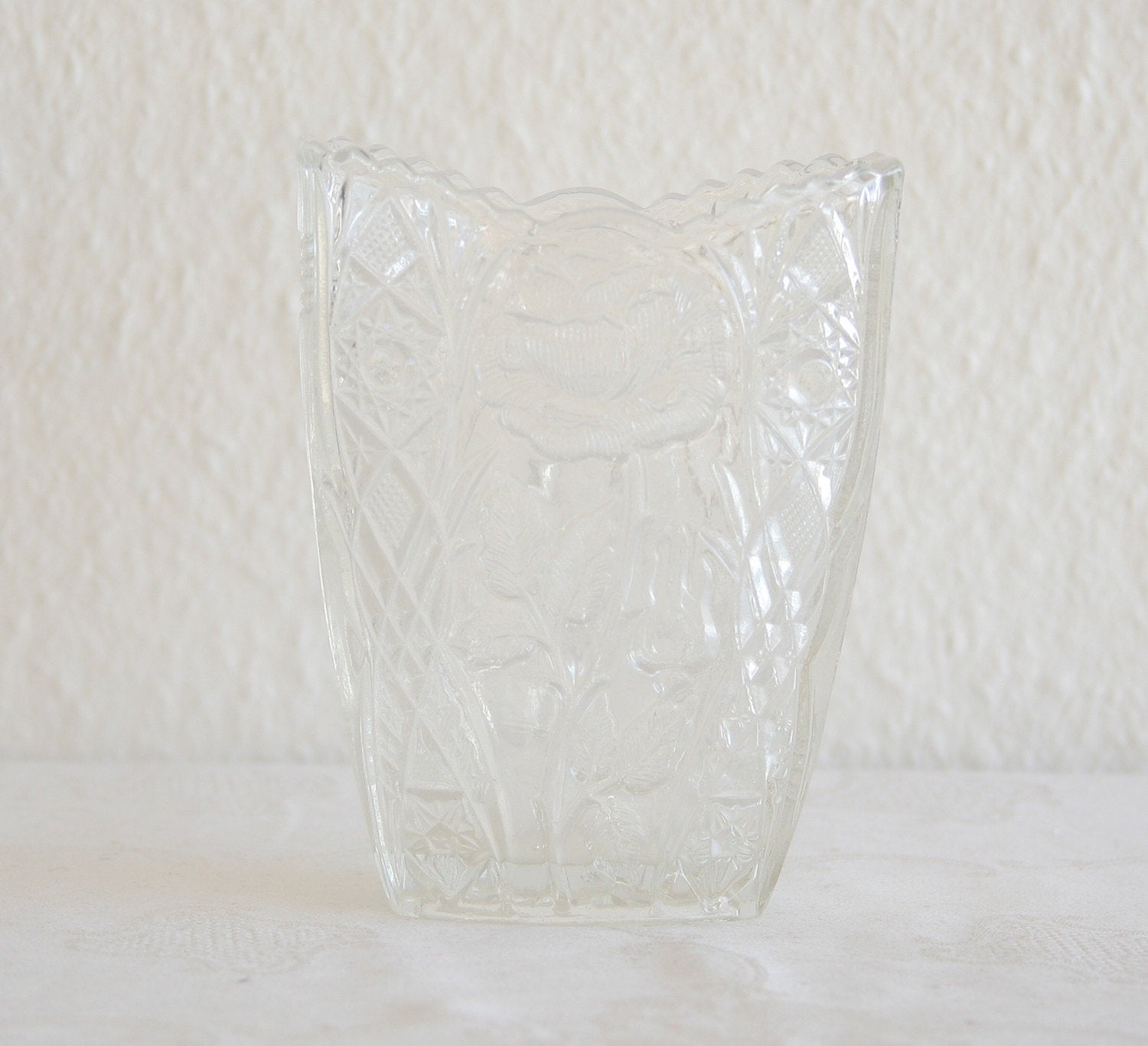 BROCKWITZ Rose Garden Clear Small Glass Letter Vase Mollaris.com 