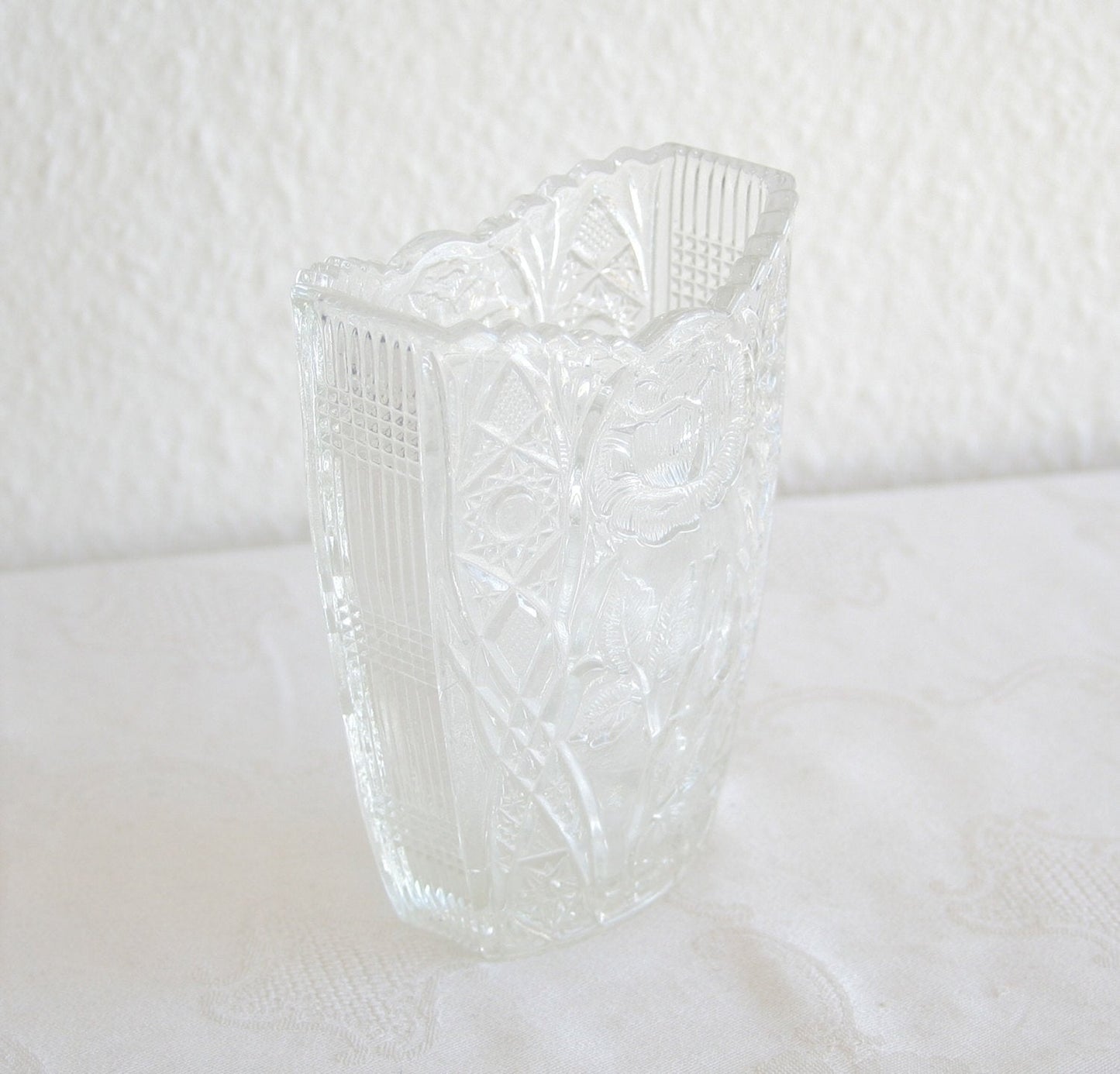 BROCKWITZ Rose Garden Clear Small Glass Letter Vase Mollaris.com 