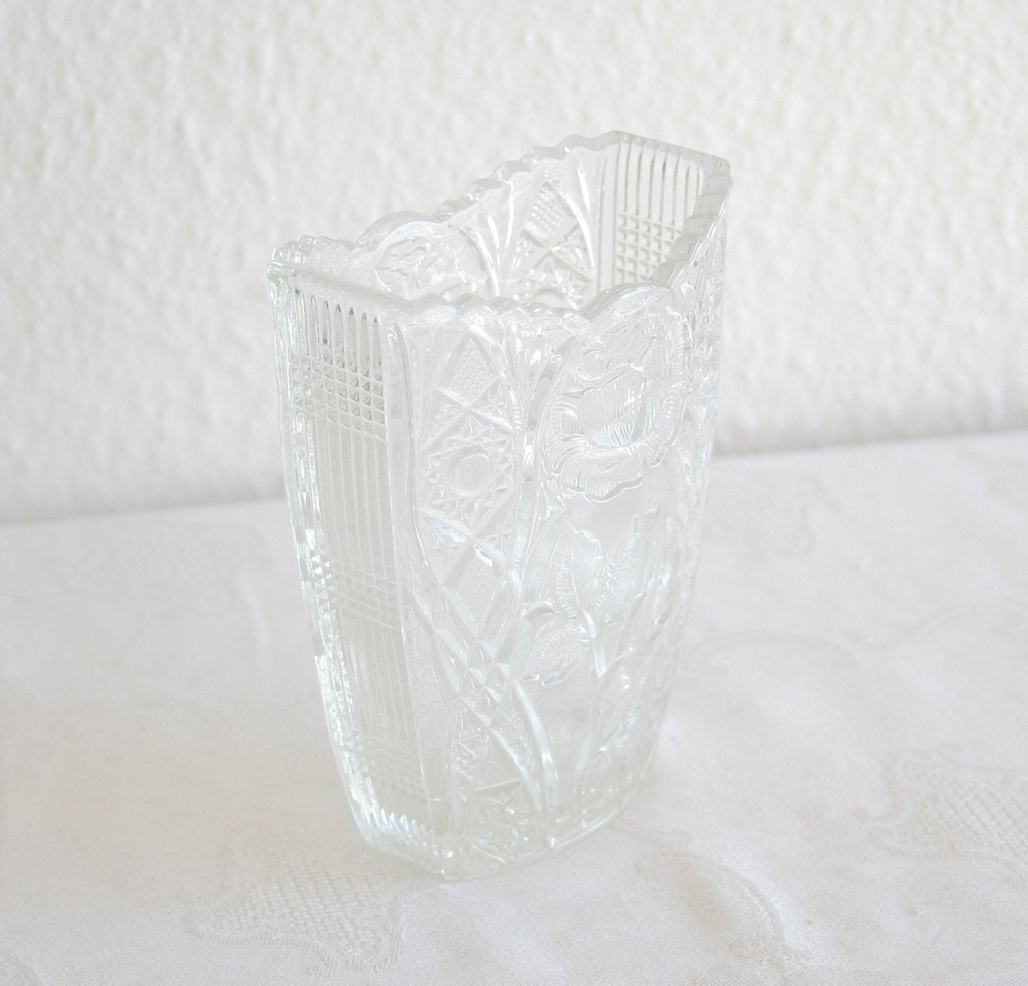 BROCKWITZ Rose Garden Clear Small Glass Letter Vase Mollaris.com 