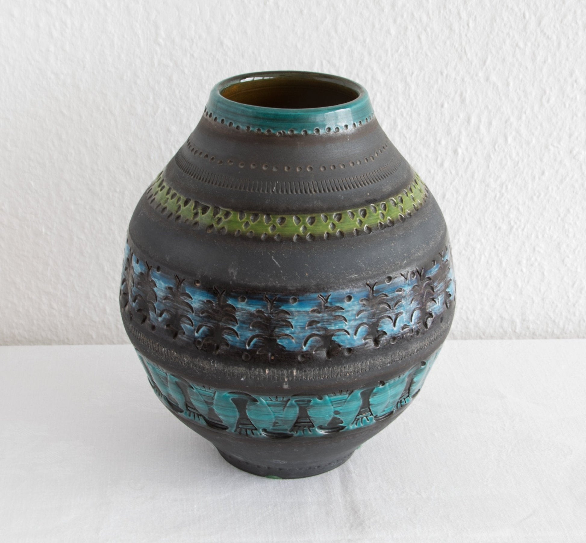 Bitossi ALDO LONDI Genovese Blue Green Ceramic Vase Mollaris.com 