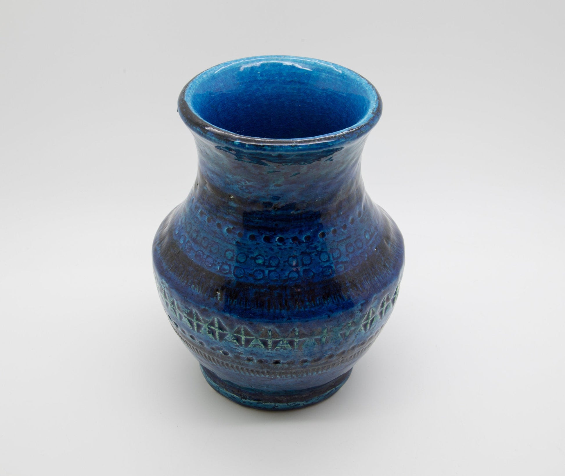 Bitossi ALDO LONDI Rimini Blue Ceramic Vase Mollaris.com 