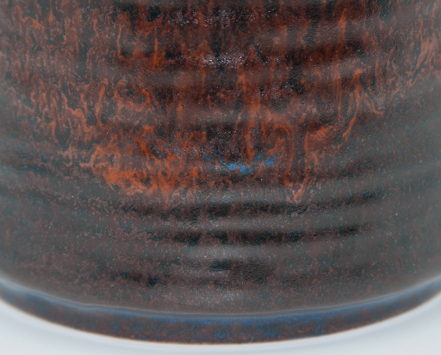 CARSTENS Dark Brown & Red Brown Glazed Ceramic Fat Lava Vase Mollaris.com 