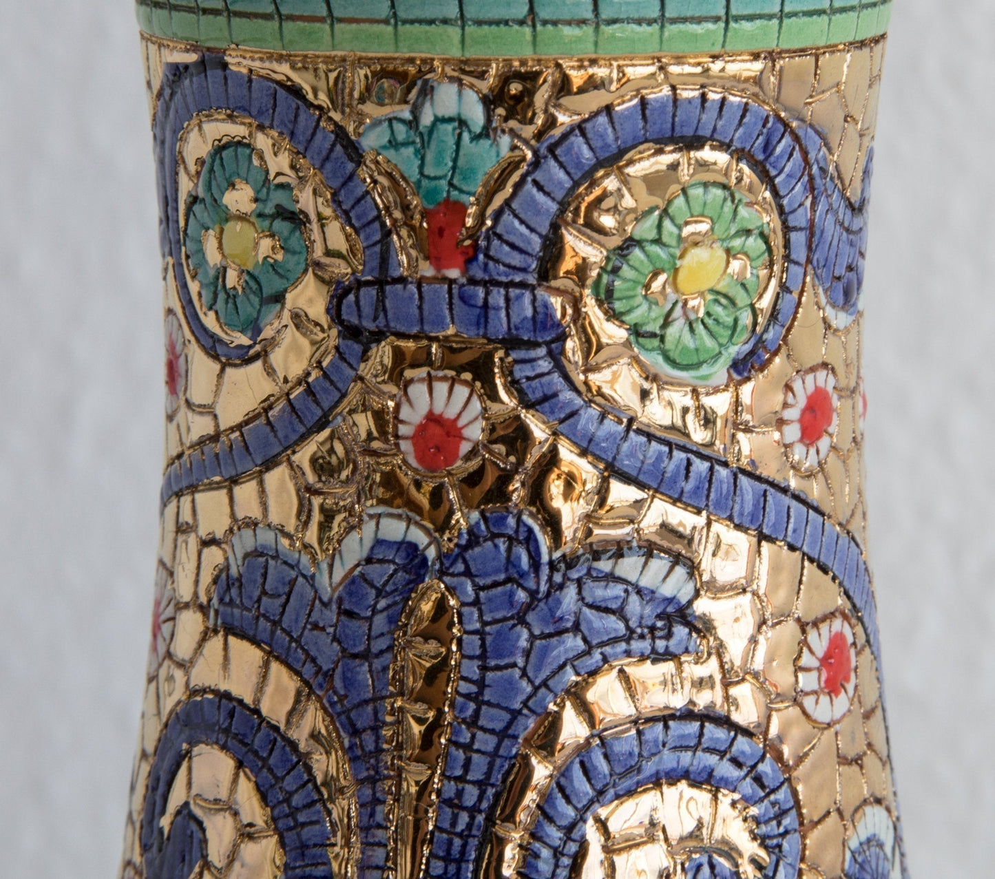 DERUTA Gialletti Small Byzantine Mosaic Floral Vase Mollaris.com 