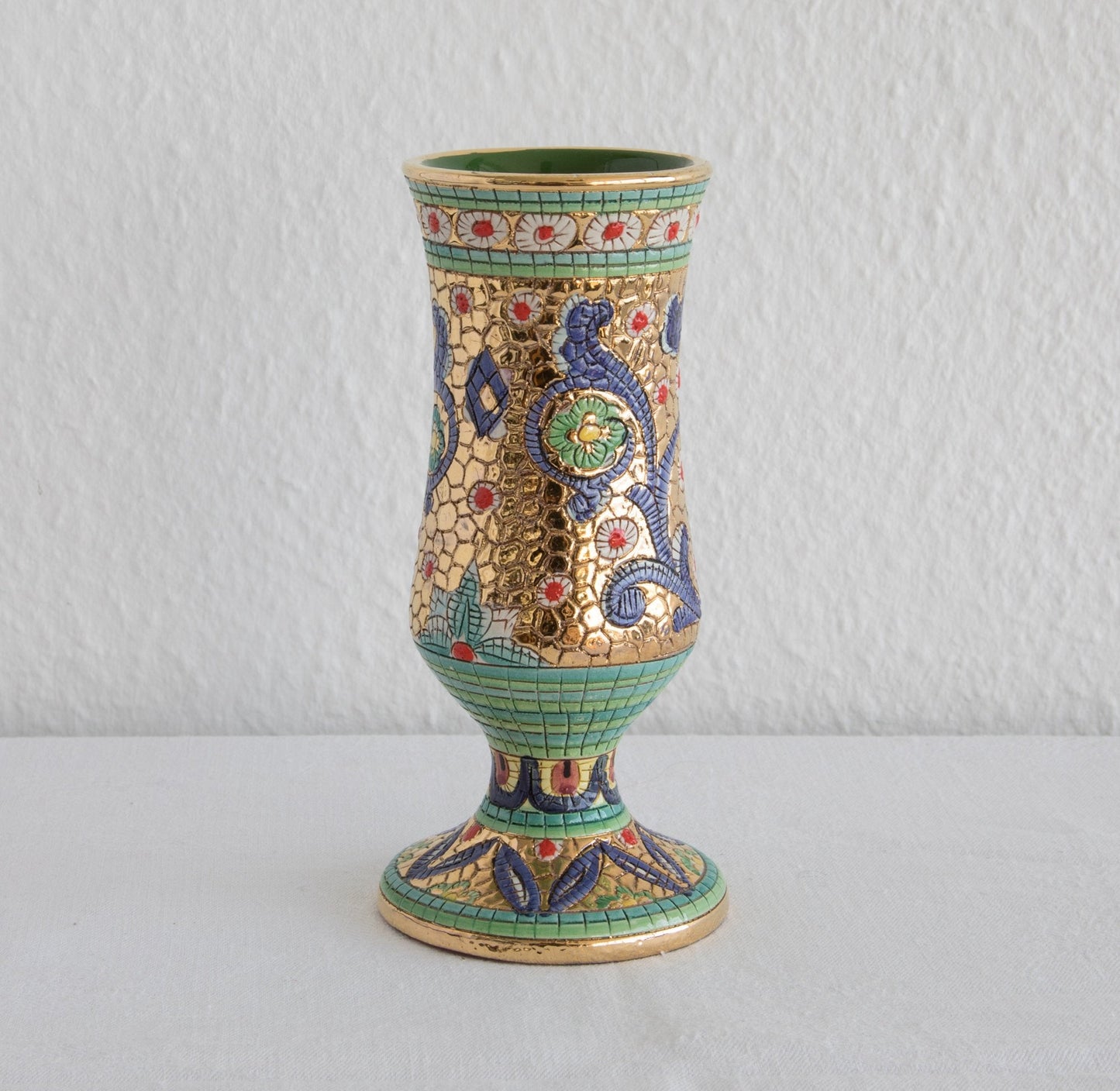 DERUTA Gialletti Small Byzantine Mosaic Floral Vase Mollaris.com 