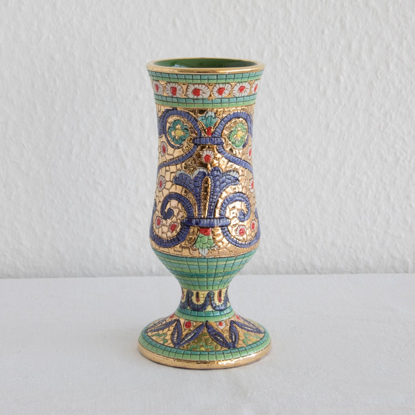 DERUTA Gialletti Small Byzantine Mosaic Floral Vase Mollaris.com 