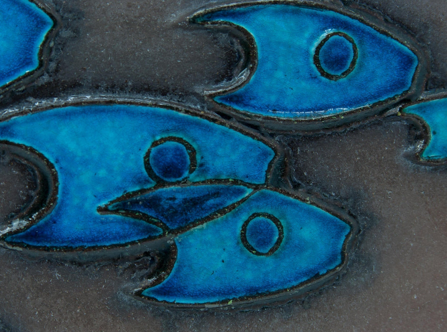 DIETLINDE HEIN Knabstrup Blue Fishes Ceramic Wall Tile Mollaris.com 