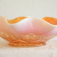 DUGAN Carnival Glass Peach Opal WISHBONE & SPADES Bowl Mollaris.com 