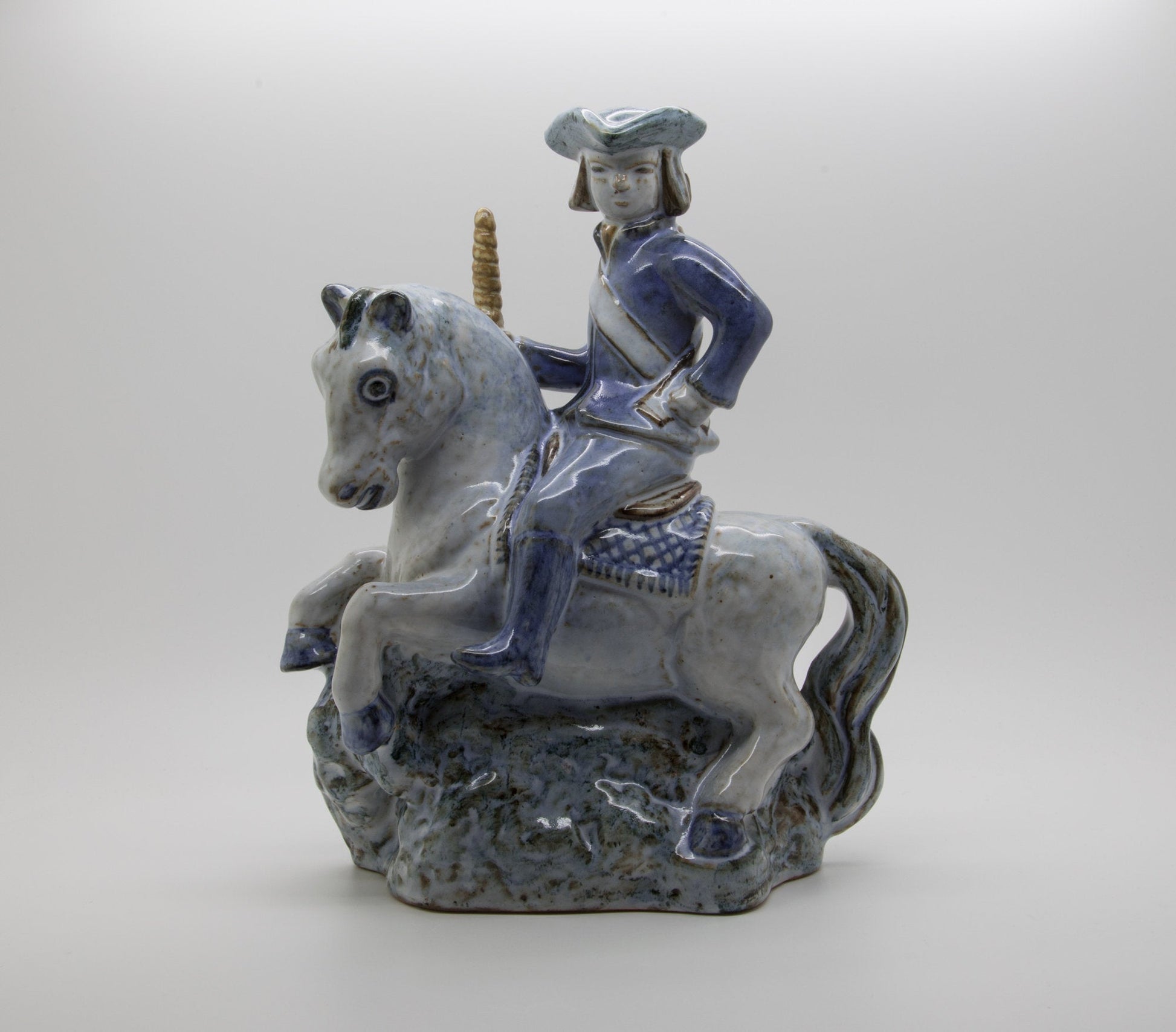 GERTRUD KUDIELKA L. Hjorth Decorated Rider on Horse Ceramic Sculpture Mollaris.com 