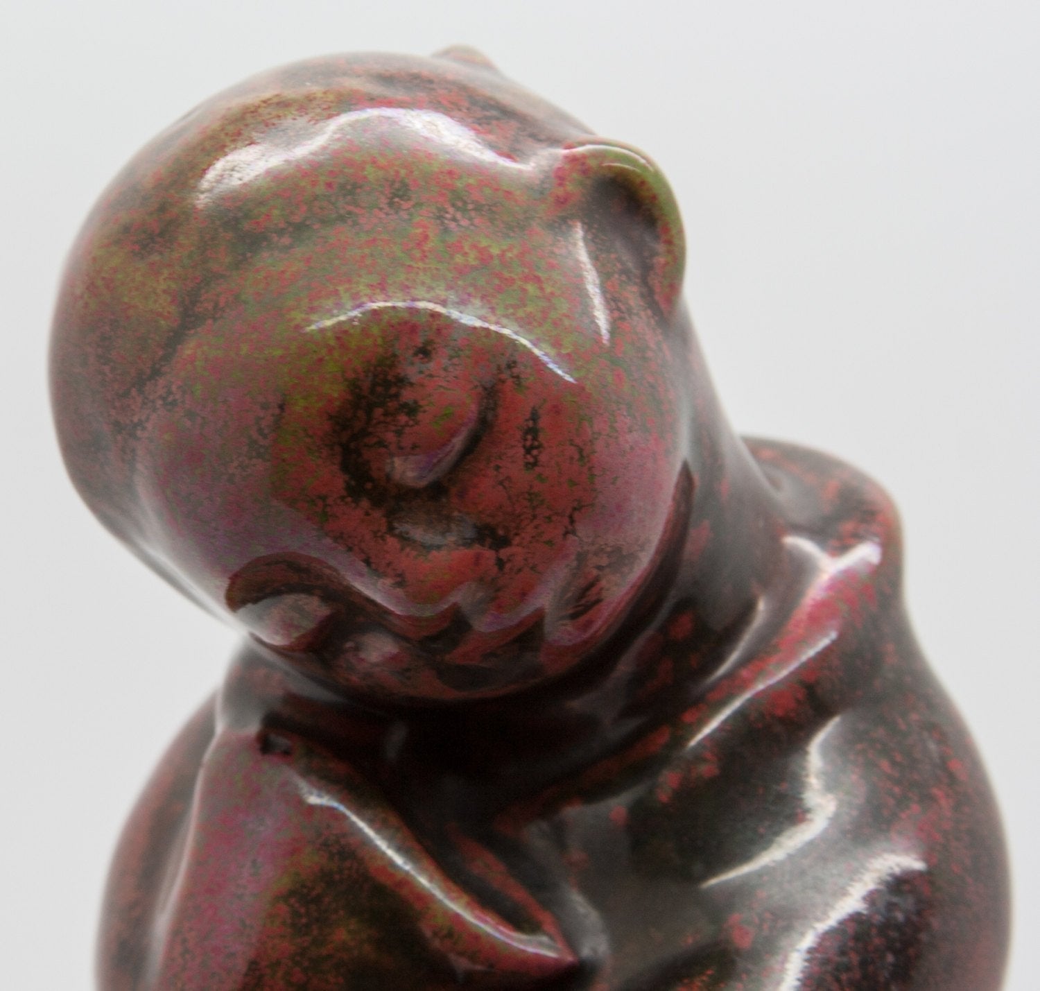 GERTRUD KUDIELKA L. Hjorth Deep Red & Brown Glazed Oriental Woman Stoneware Sculpture Mollaris.com 