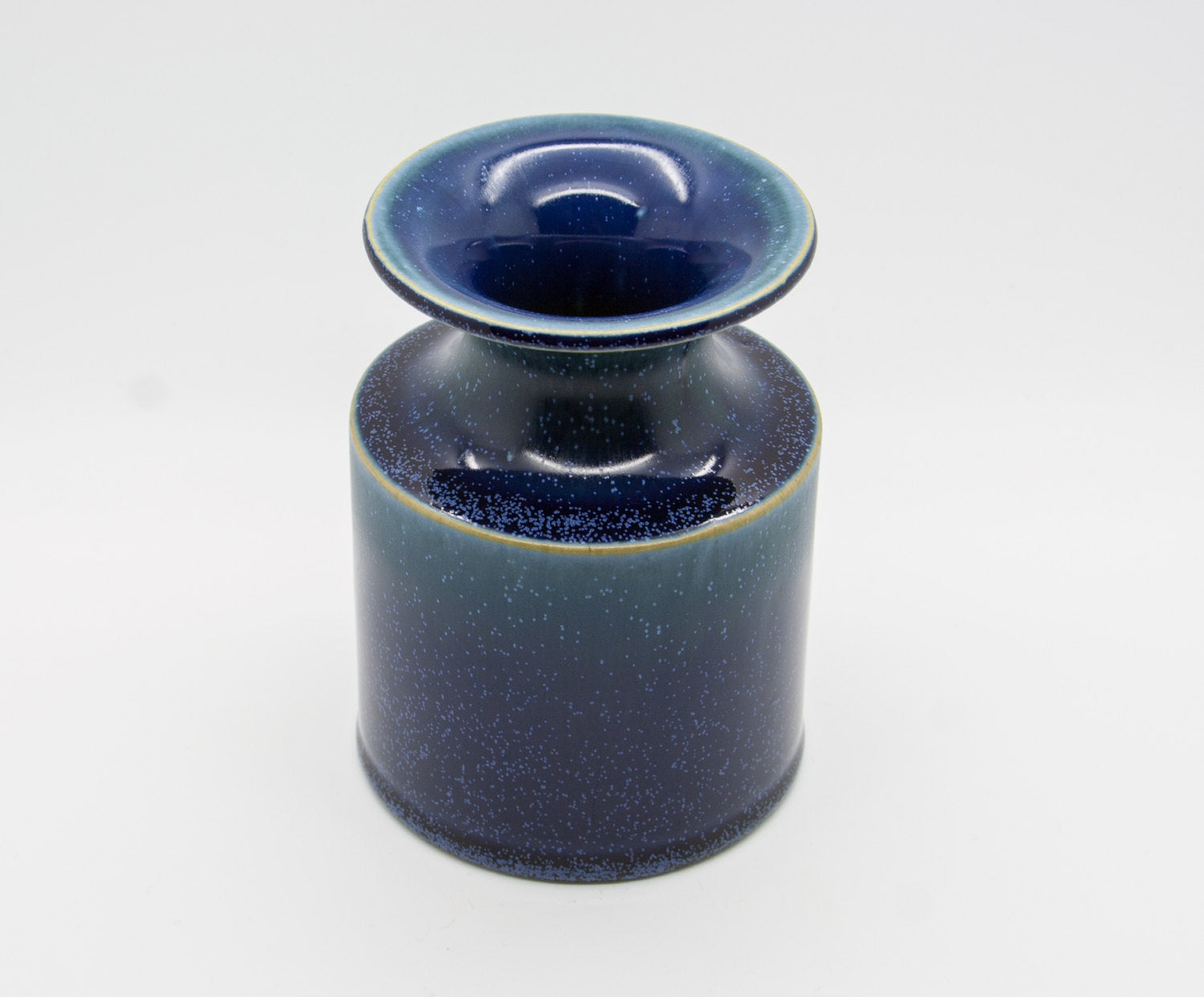 Gustavsberg BRITT LOUISE SUNDELL Blue Crystal Glazed Stoneware Vase Mollaris.com 