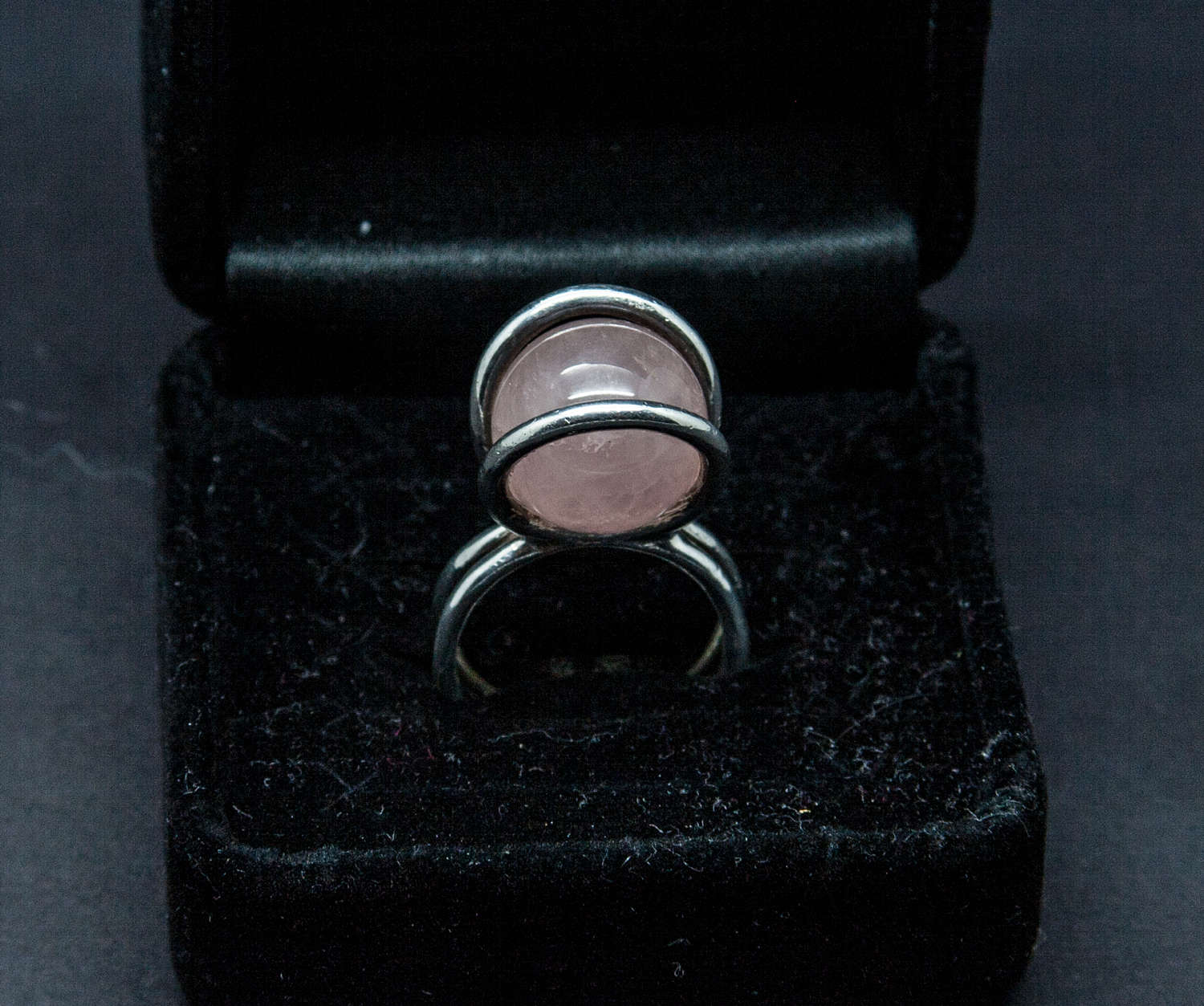 HENNING ULRICHSEN Modernist Rose Quartz Ball Solid Sterling Silver (925S) Ring Mollaris.com 