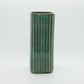 JACOB BANG Hegnetslund Square Green Striped Ceramic Vase Mollaris.com 