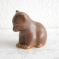 KNUD BASSE Brown Glazed Stoneware Bear Cub Figurine Mollaris.com 