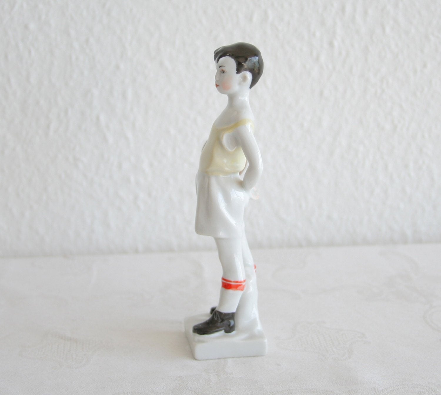 LOMONOSOV Boy Succor Player / Goal Keeper Porcelain Sculpture Mollaris.com 