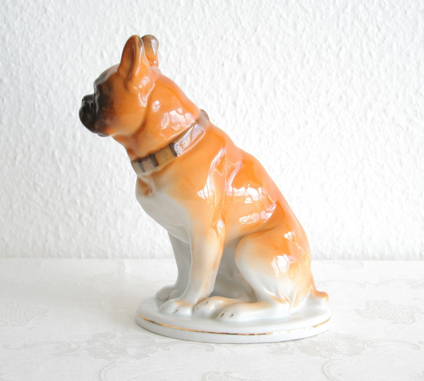 LOMONOSOV French Bulldog Pug Porcelain Sculpture Mollaris.com 