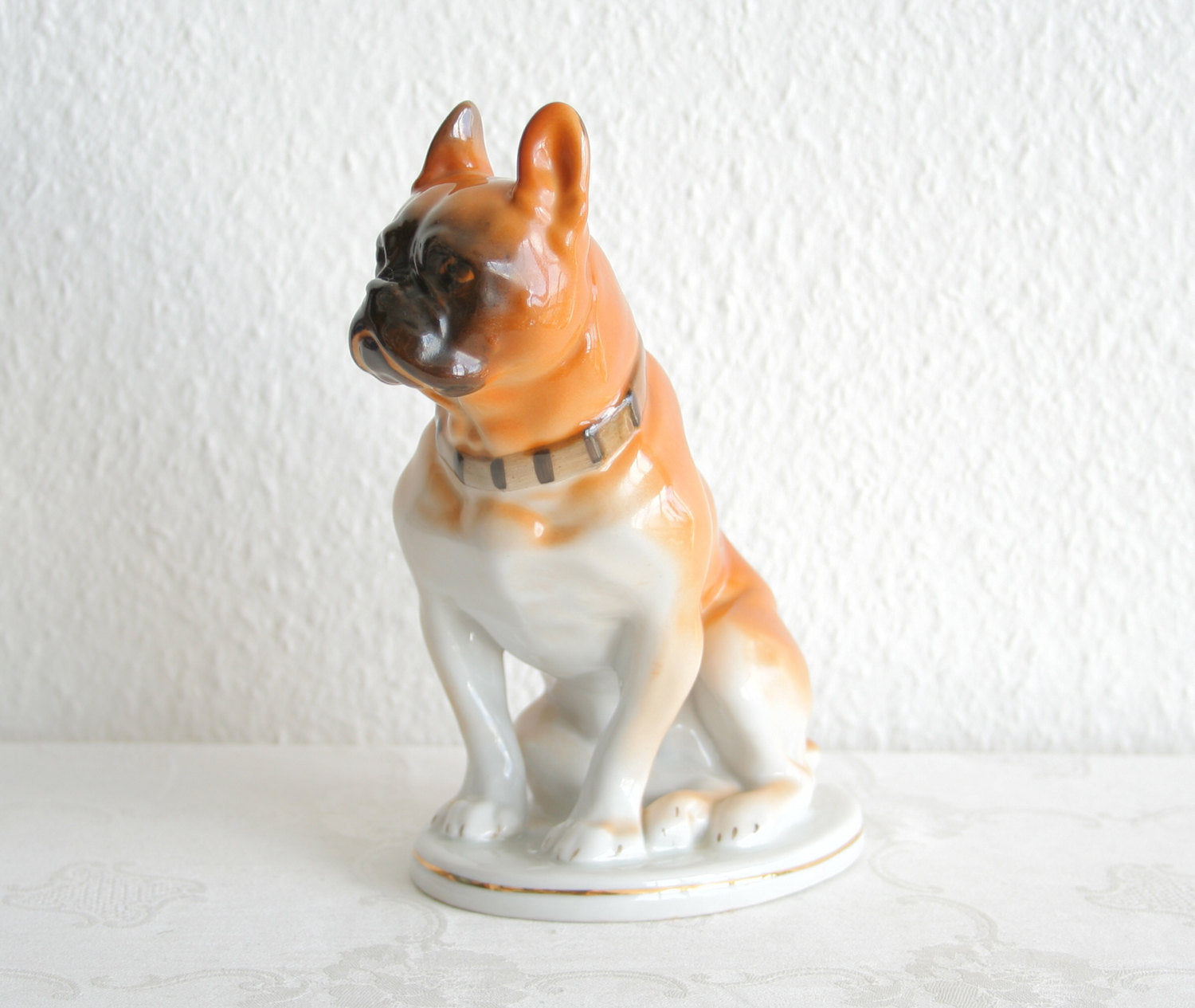 LOMONOSOV French Bulldog Pug Porcelain Sculpture Mollaris.com 