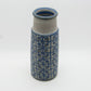 MARIANNE STARCK / MICHAEL ANDERSEN Geometric Patterned Blue Grey Glazed Stoneware Vase Mollaris.com 