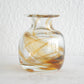 MICHAEL BANG Holmegaard TUNDRA Amber Swirl Pattern Crystal Glass Vase Mollaris.com 