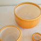 MICHAEL BANG Kastrup Holmegaard PALET Caramel (Umbria) Cased Glass Bowl Set Mollaris.com 