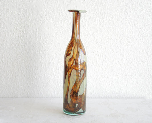 MICHAEL HARRIS Mdina Studio Tiger Pattern Glass Bottle Vase Mollaris.com 