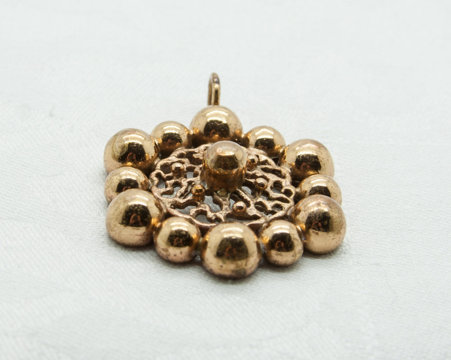 Modernist Brutalist Finnish Bronze Pendant Mollaris.com 