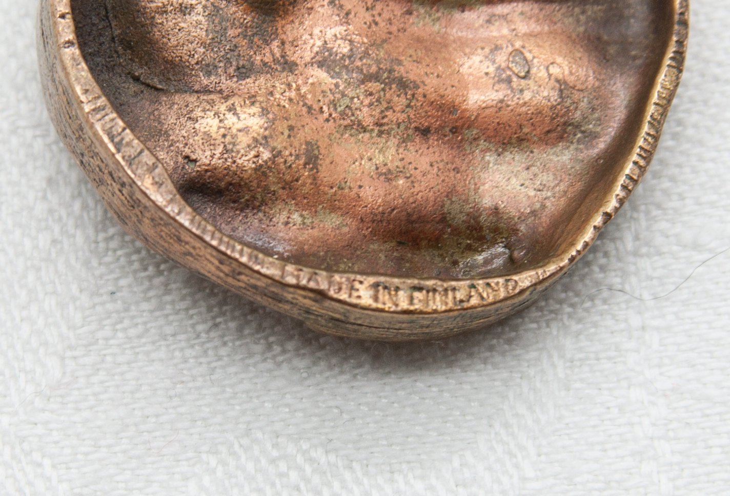 Modernist PENTTI SARPANEVA Brutalist Finnish Bronze Pendant Mollaris.com 