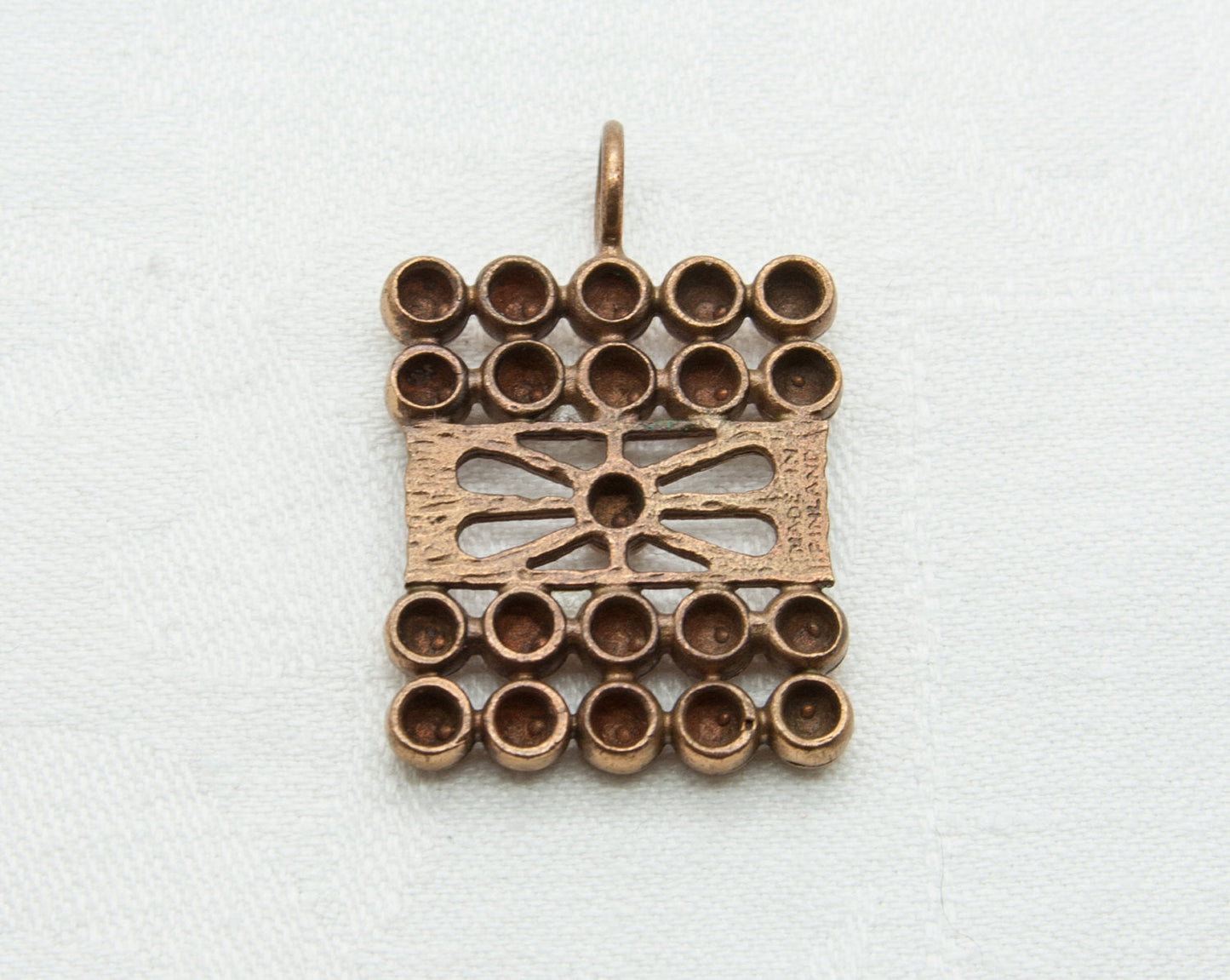 Modernist PERTTI PEURI Brutalist Finnish Bronze Pendant Mollaris.com 