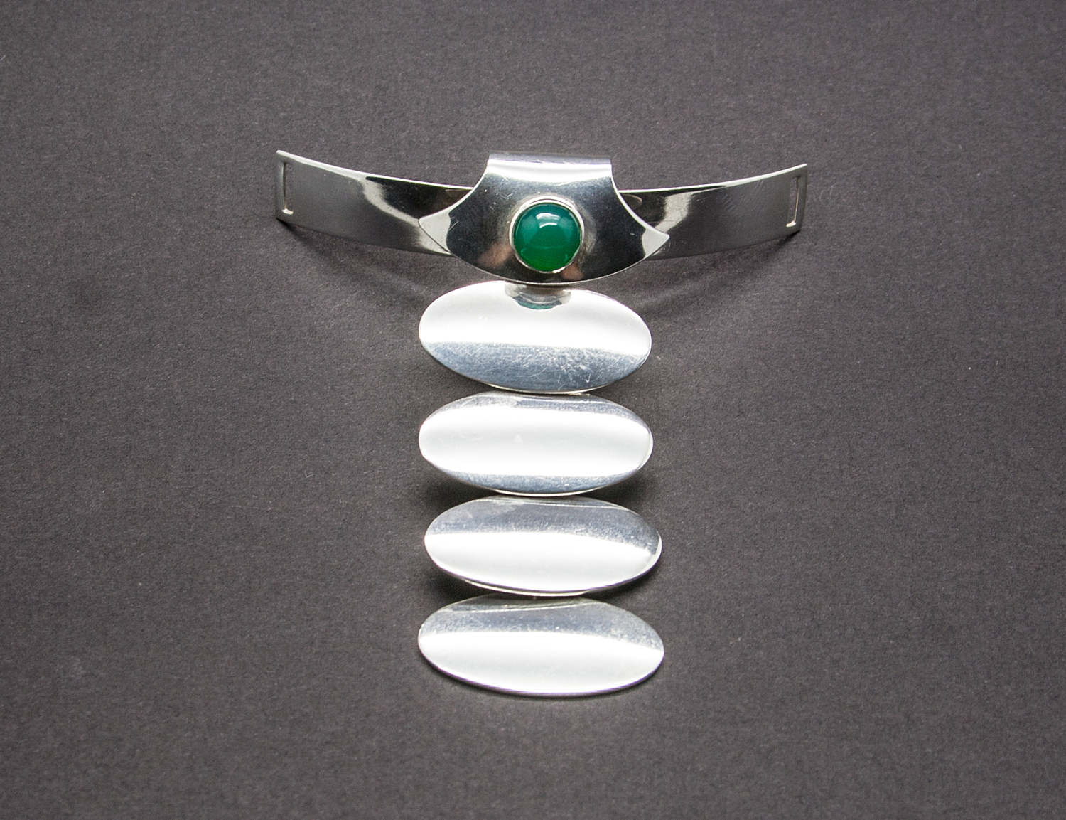 NIELS ERIK FROM Modernist Cabochon Solid Sterling Silver Necktie Choker Collar (925S) Mollaris.com 