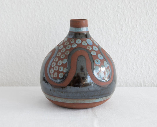 OSA Aase Frederiksen Abstract Grey Black Decorated Ceramic Vase Mollaris.com 