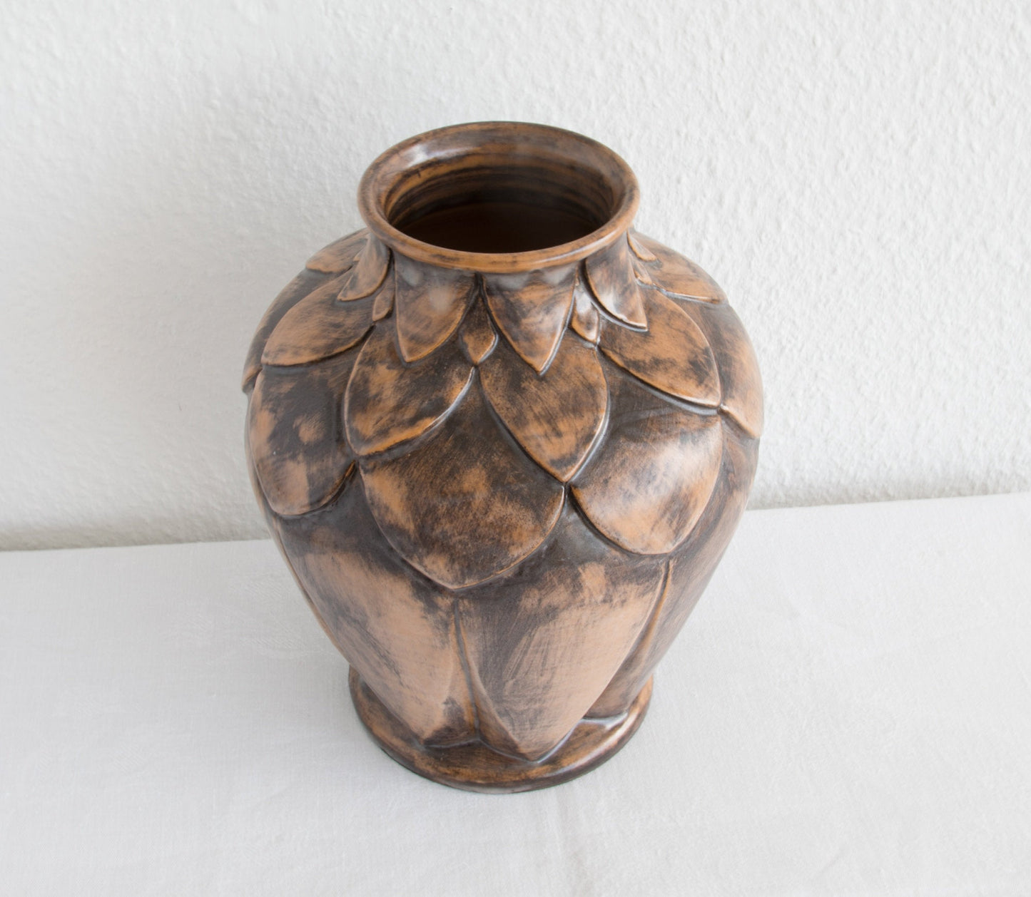 OVE RASMUSSEN Large Unique Brown Glazed Ceramic Vase Mollaris.com 