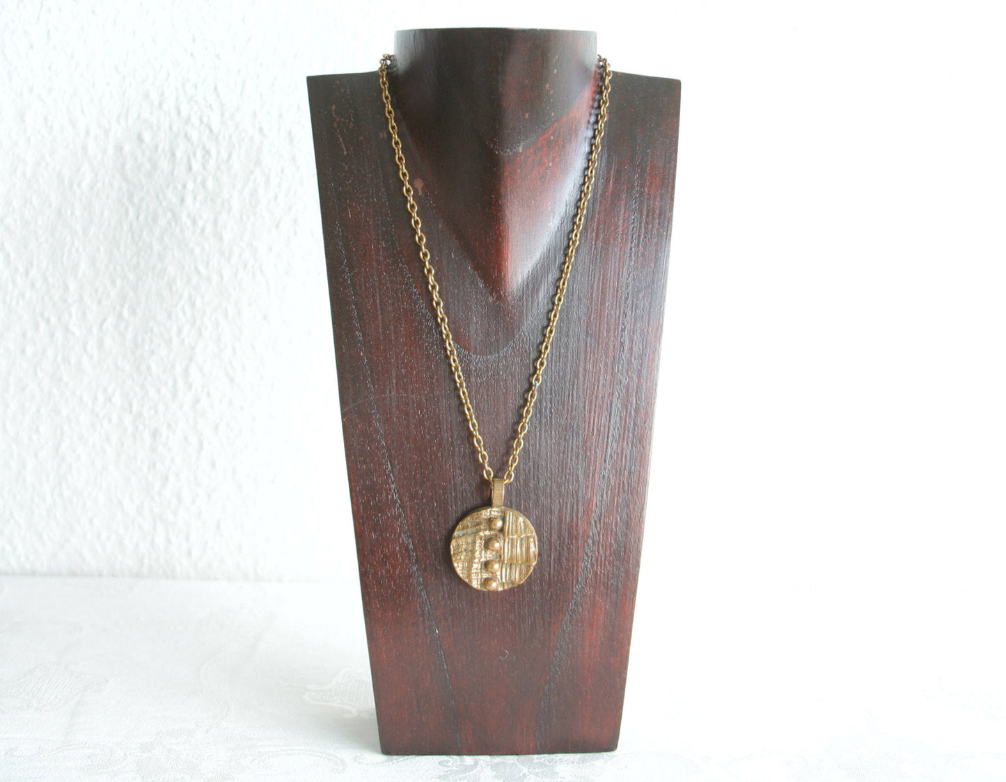 PENTTI SARPANEVA Modernist Brutalist Bronze Necklace Pendant Mollaris.com 