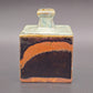 SHOJI HAMADA (1894 – 1978) BEIGE BROWN GLAZED SQUARE STONEWARE FLASK VASE | MID 20TH CENTURY