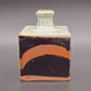 SHOJI HAMADA (1894 – 1978) BEIGE BROWN GLAZED SQUARE STONEWARE FLASK VASE | MID 20TH CENTURY