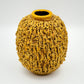 GUNNAR NYLUND RÖRSTRAND YELLOW "HEDGEHOG" CHAMOTTE STONEWARE VASE | MID 20TH CENTURY