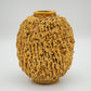 GUNNAR NYLUND RÖRSTRAND YELLOW "HEDGEHOG" CHAMOTTE STONEWARE VASE | MID 20TH CENTURY