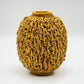 GUNNAR NYLUND RÖRSTRAND YELLOW "HEDGEHOG" CHAMOTTE STONEWARE VASE | MID 20TH CENTURY