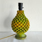 MARCELLO FANTONI 'PINE CONE' ORANGE GREEN YELLOW GLAZED CERAMIC TABLE LAMP | MID 20TH CENTURY