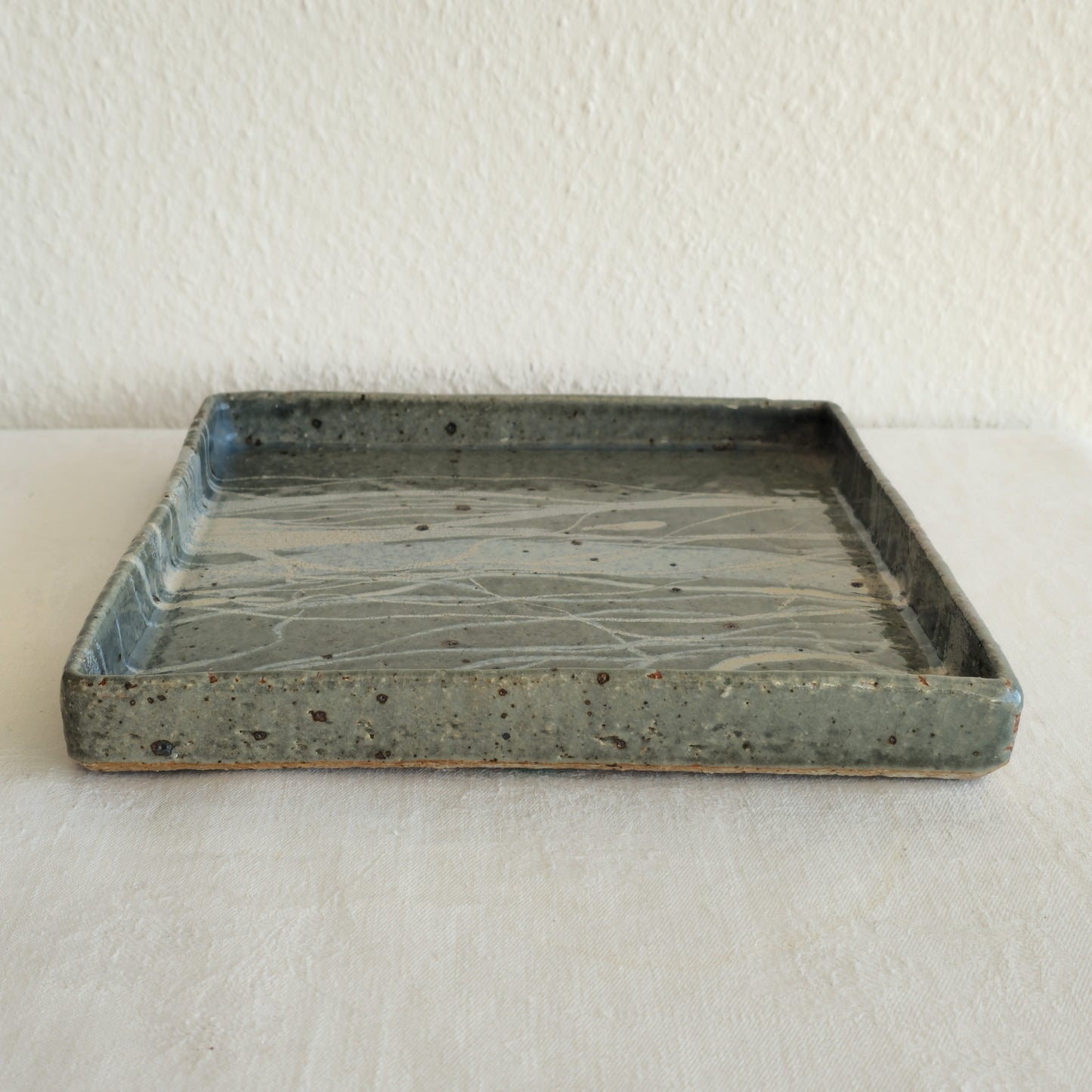 IVAN WEISS ROYAL COPENHAGEN UNIQUE SQUARE STONEWARE TRAY | LATE 20TH CENTURY